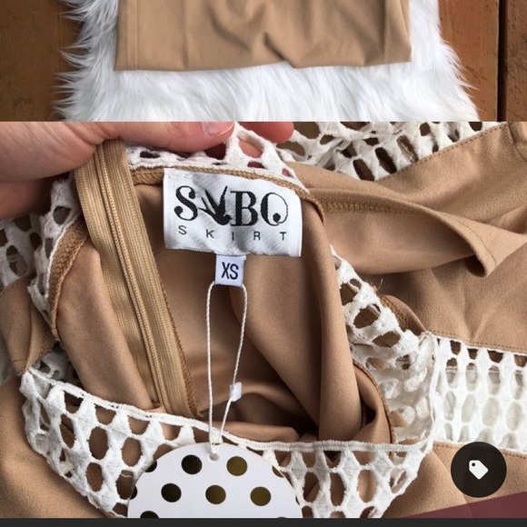 Saboskirt Tan & White Gown - Picture 3 of 4